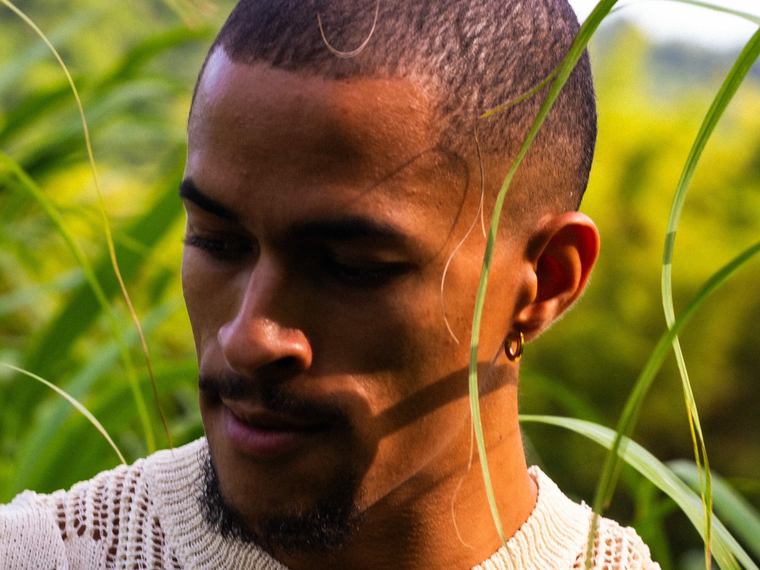 Portrait de William Productions dans un champ de cannes, Saint-Pierre, Martinique